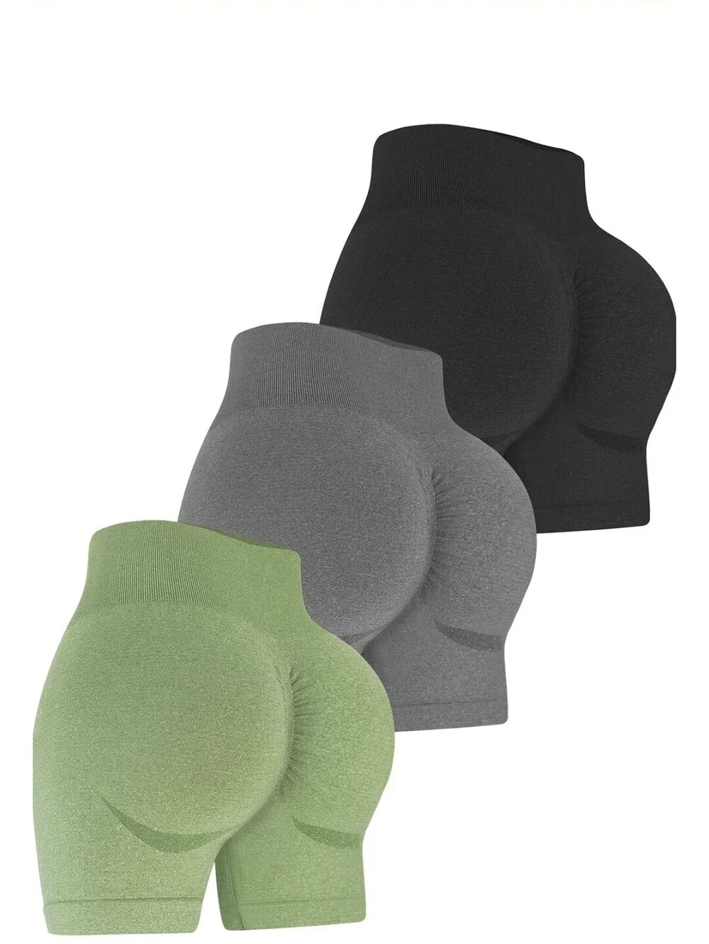 High Waist Butt Lifting Seamless Shorts 3-Pack
